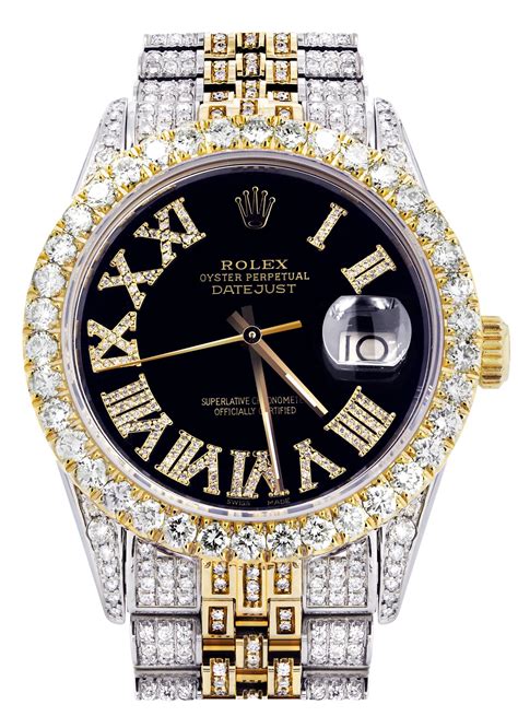 mens black diamond rolex|Rolex watch with diamond bezel.